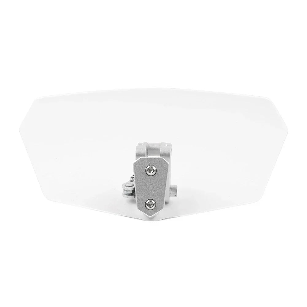 Clear & Chrome Adjustable Clip-On Windshield Air Deflector for Car