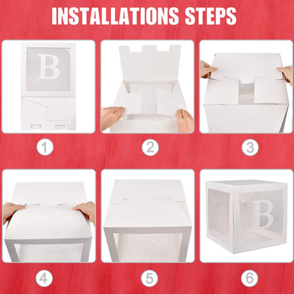 Clear Balloon Box Cube for Birthday Baby Shower Party Gift Decor
