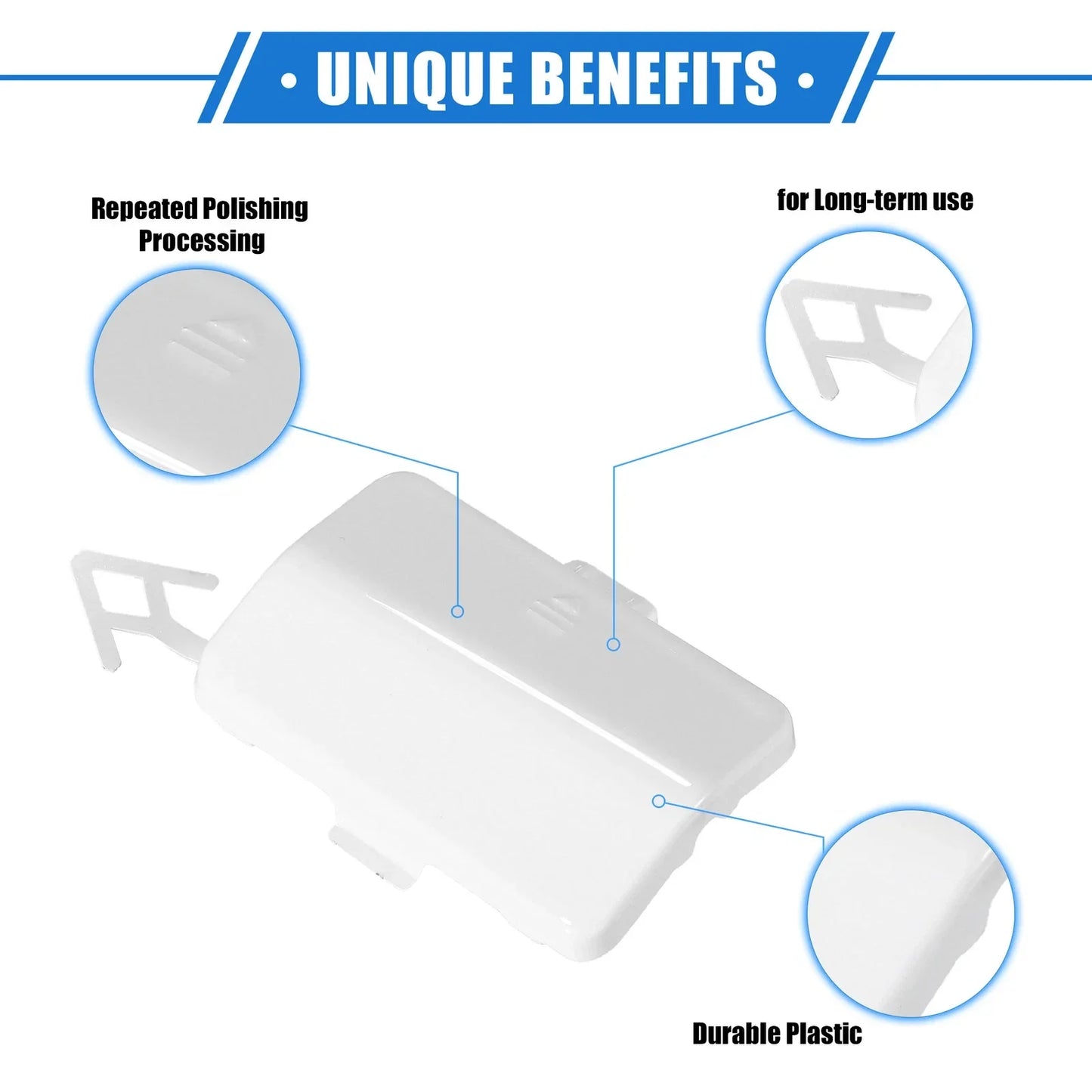 Rear Bumper Tow Hook Eye Hole Cap for Mercedes-Benz R320 (2007-2009) White