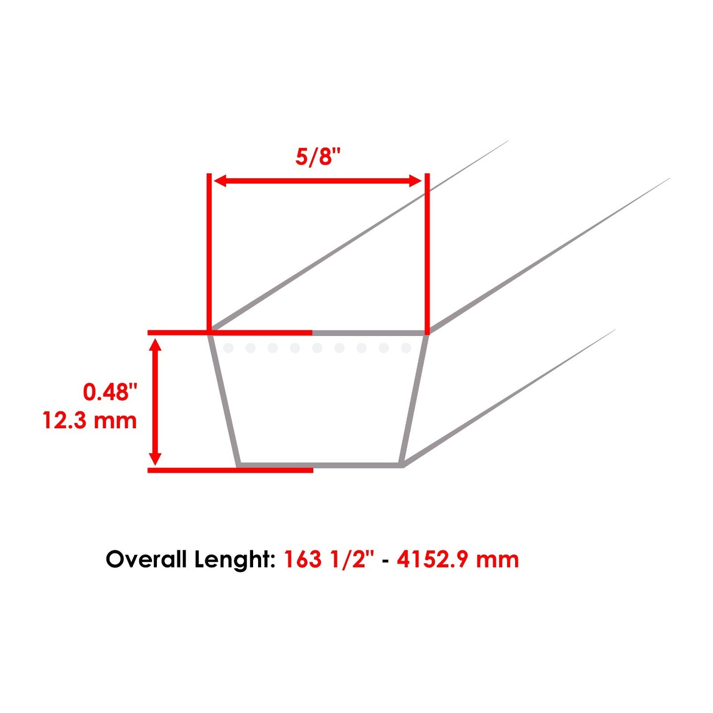 Deck Belt for RedMax CZT61 RZT61 Zero Turn (967671401) (2014–2024)