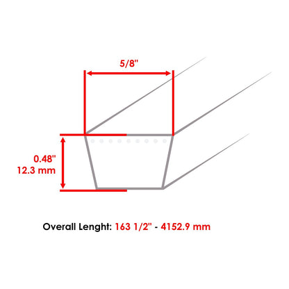 Deck Belt for RedMax CZT61 RZT61 Zero Turn (967671401) (2014–2024)