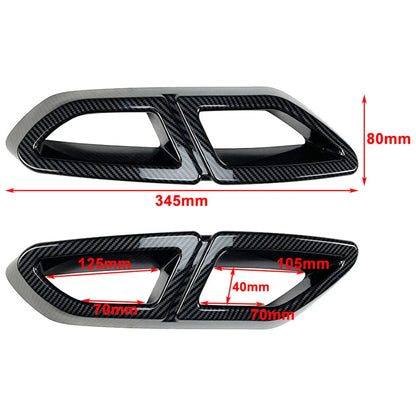 Black Rear Exhaust Muffler Tail Pipe Cover Trim for VW Passat Variant (2016-19)