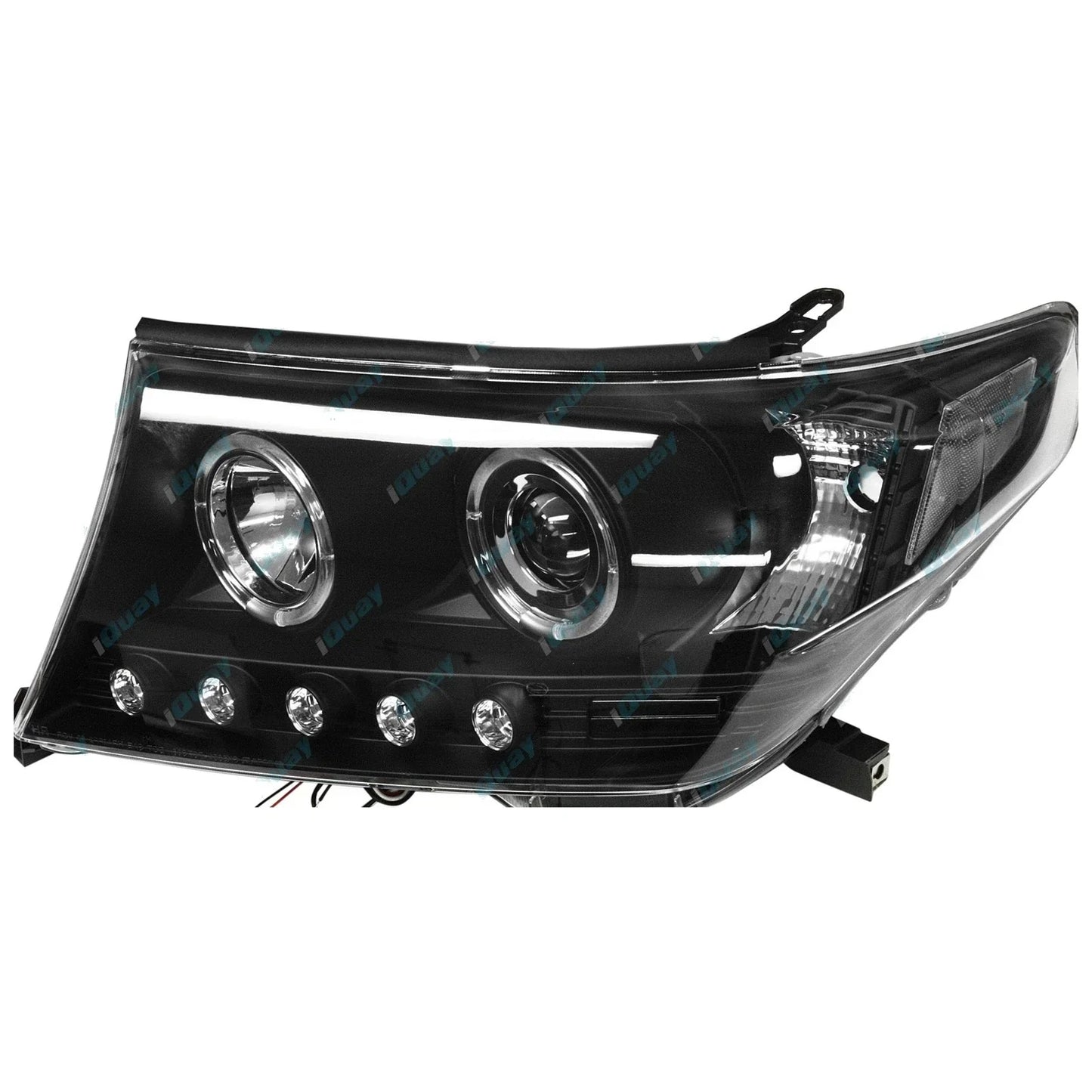 Angel-eye Projector LED BLACK Headlights for Toyota Landcruiser 200 07-15