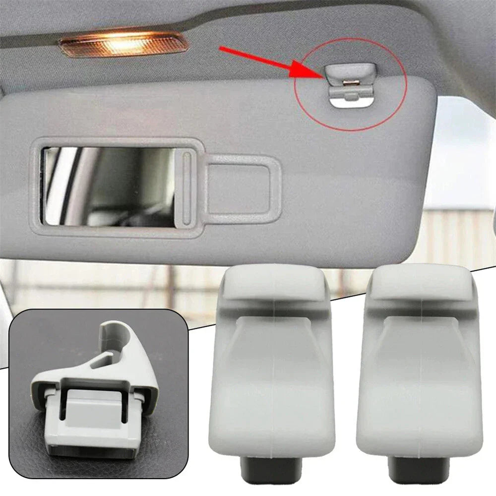 Car Sun Visor Holder Clips Grey for Lancer, Outlander (2007-2017)