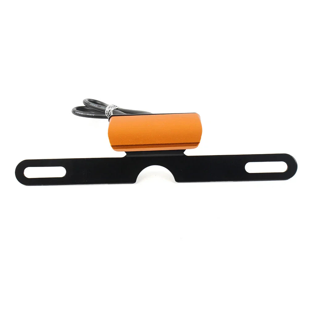 LED Brake Tail Light License Plate Mount Holder Bracket for Motorcycle Orange