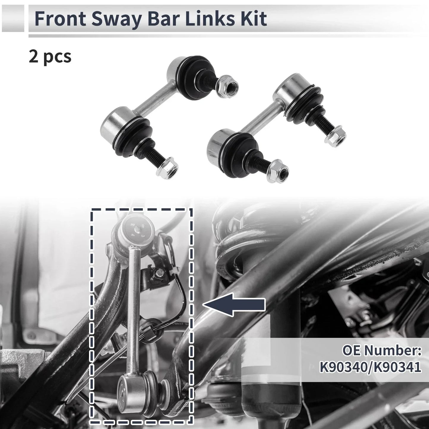 Front Stabilizer Bar Links for Acura CL (2001-2003) - 2 x Bushing Included