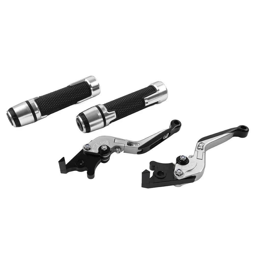Silver Extendable Brake Clutch Lever Grip Set for BMW F800R (2009-2018)