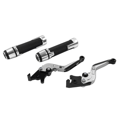 Silver Extendable Brake Clutch Lever Grip Set for BMW F800R (2009-2018)