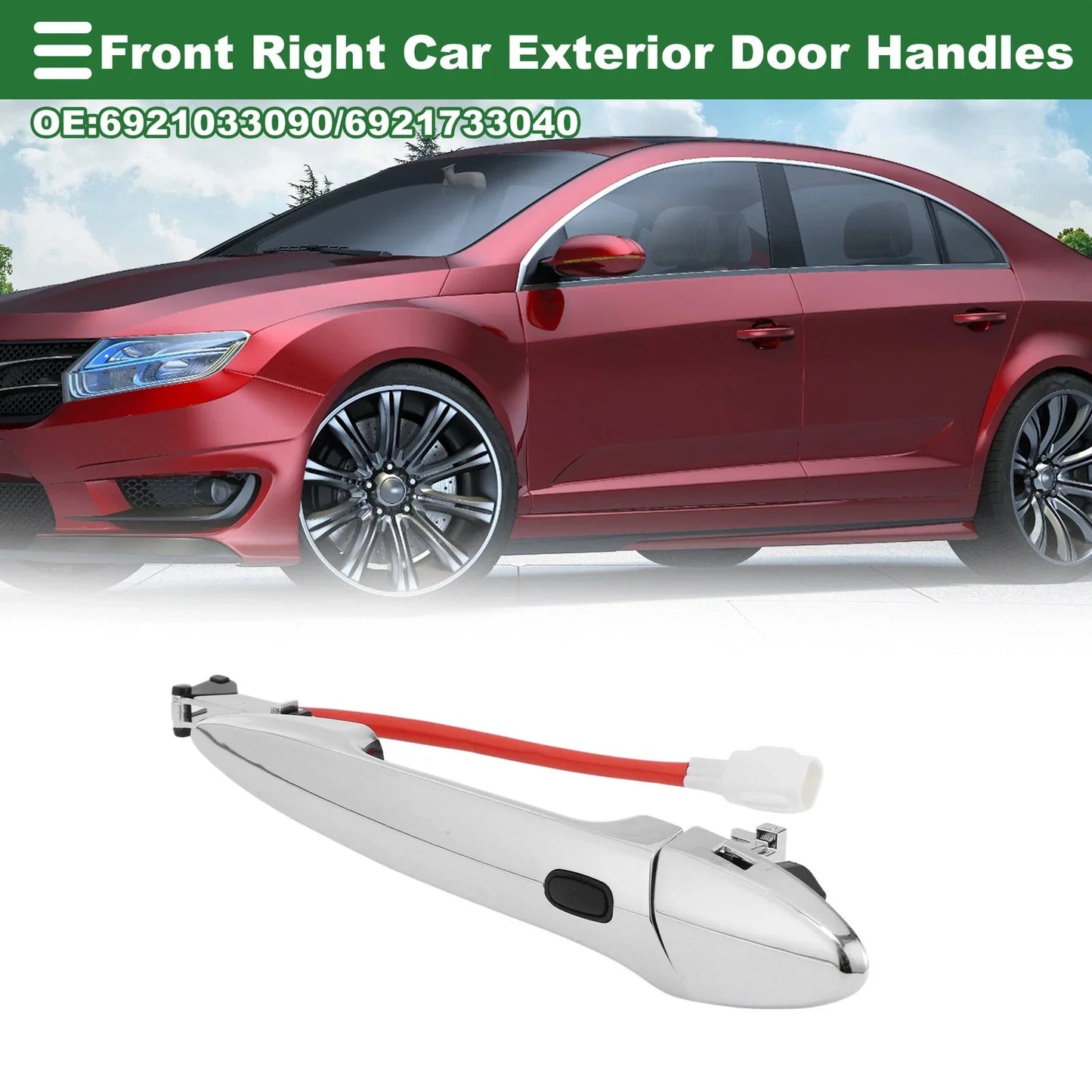 Front Right Exterior Door Handle for Lexus ES350 (2007-2012) Silver Tone