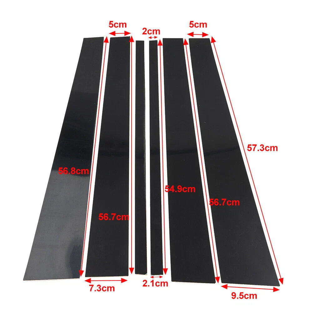 6pcs Black Center Pillar Posts Trim for Ford Expedition, Navigator (1997-2016)
