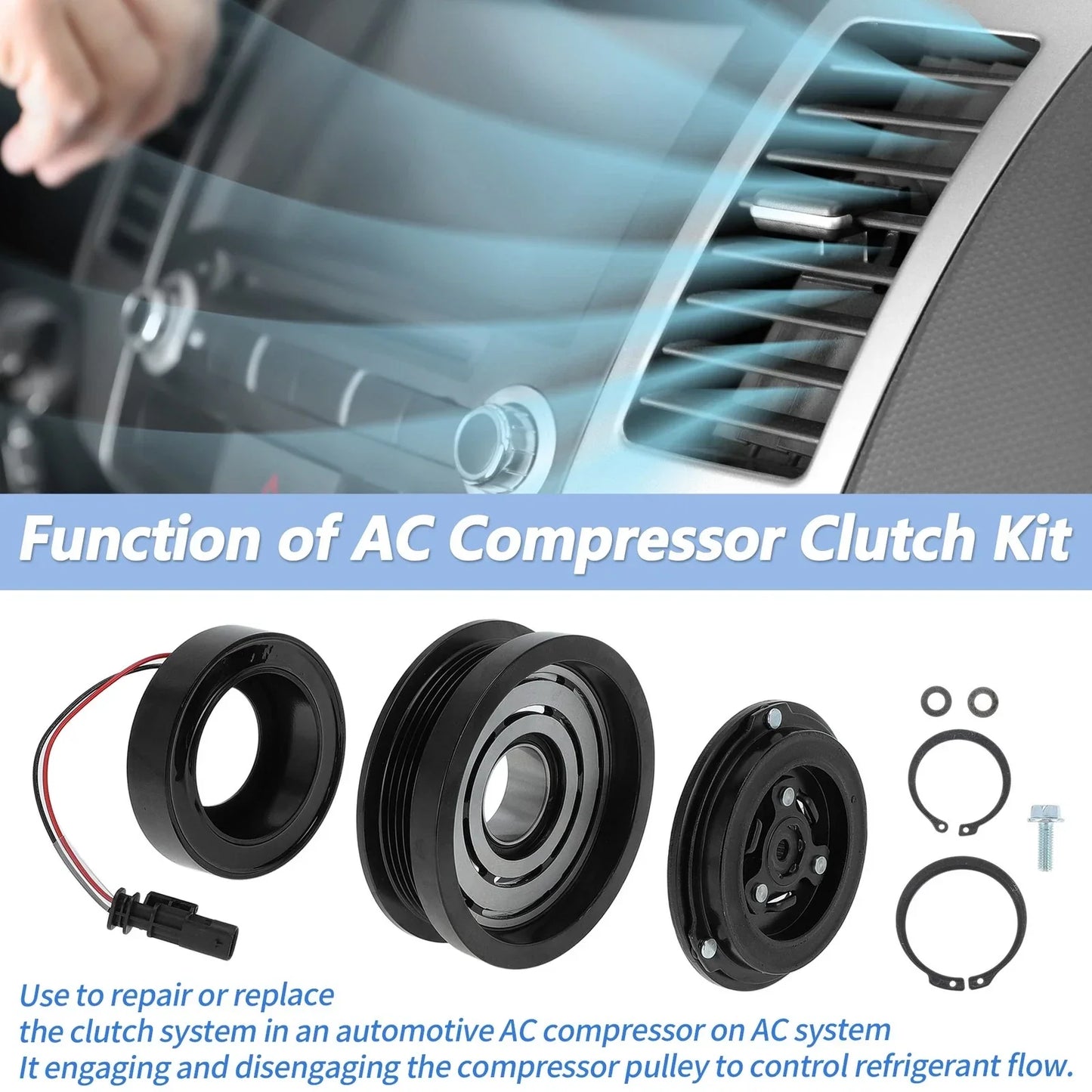 AC Compressor Clutch Kit for Chevrolet Equinox, GMC Terrain (2010-2017)