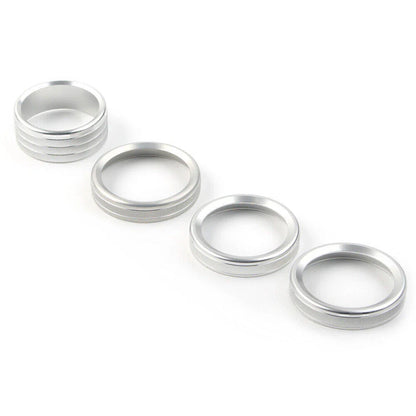 4 x Silver Air Conditioner Knob Ring Covers for Jeep Wrangler JL (2018-2020)