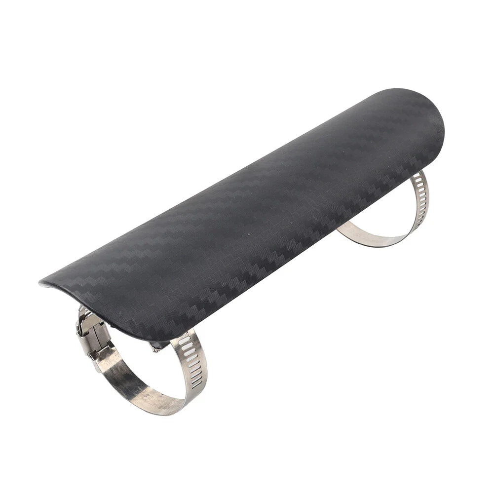 Universal Exhaust Muffler Pipe Heat Shield Cover for Motor Black/Silver