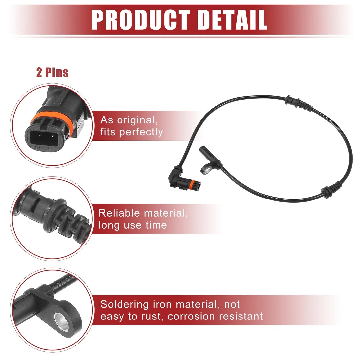 Front Right ABS Wheel Speed Sensor for Mercedes-Benz SLC300 SLK250 SLK300 SLK350 (2016-2020)