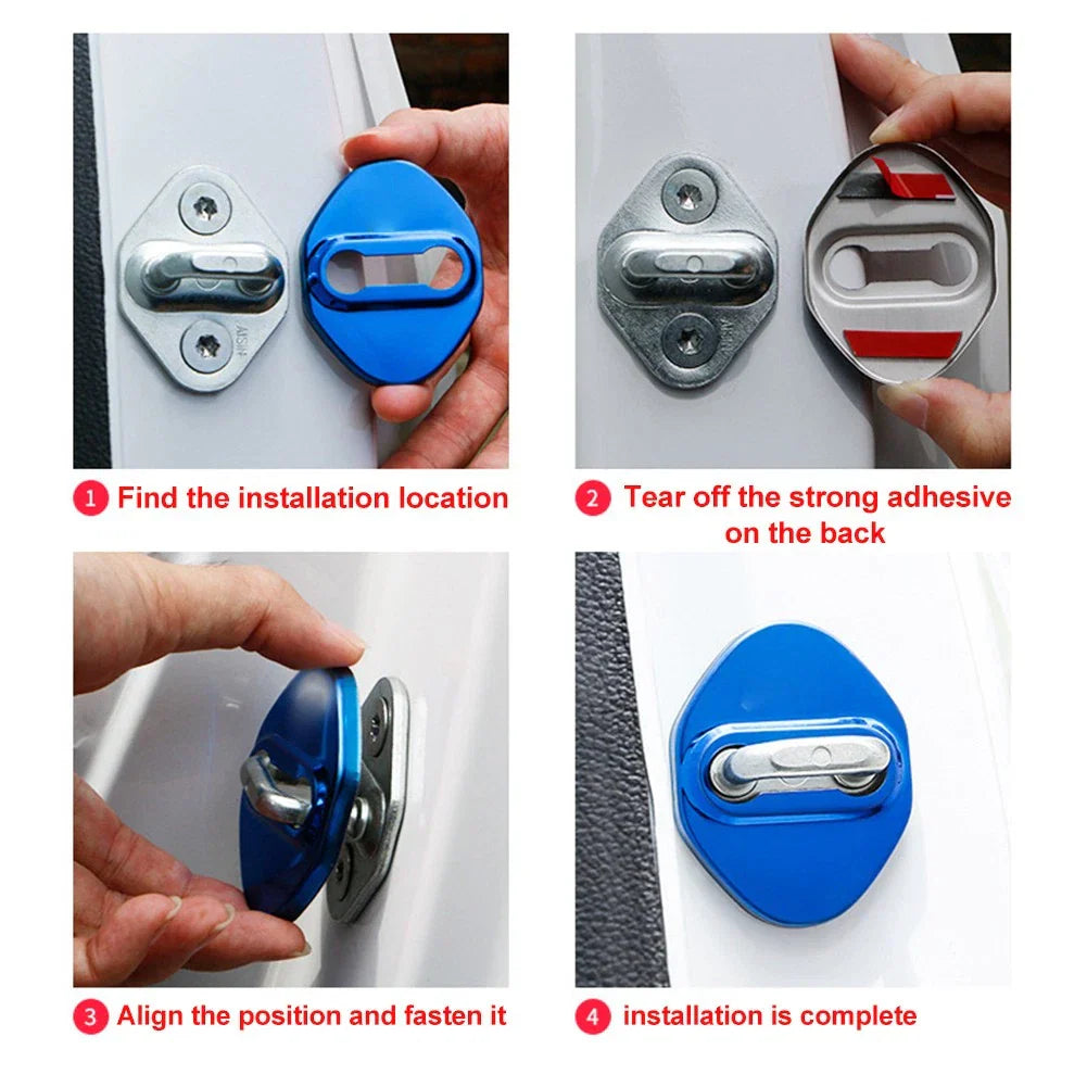 Blue Car Door Lock Protective Covers for Honda, Toyota, Mazda, Hyundai