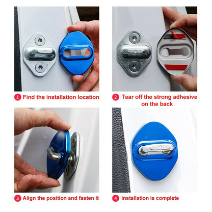 Blue Car Door Lock Protective Covers for Honda, Toyota, Mazda, Hyundai