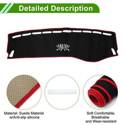 Dashboard Cover Mat for Mercedes Benz C Class W205 2015-2021 Black Red