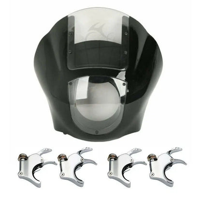 Quarter Headlight Fairing Windshield 49mm Fork Clamp for Harley Sportster Dyna