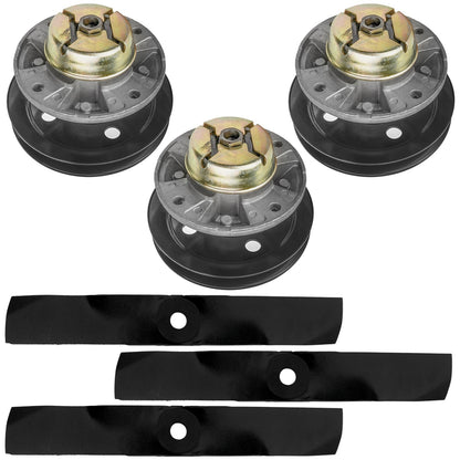 48 Inch Deck Spindle with Pulley Blade Kit for John Deere GT242 GT262 (2004–2018)