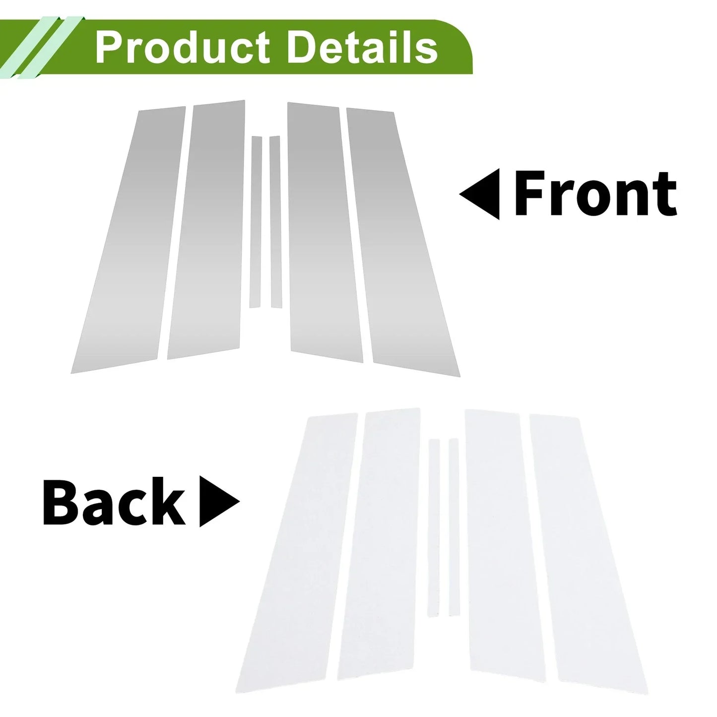 6 Pcs Silver Tone Pillar Window Trim for Chevy Cruze (2016-2019)