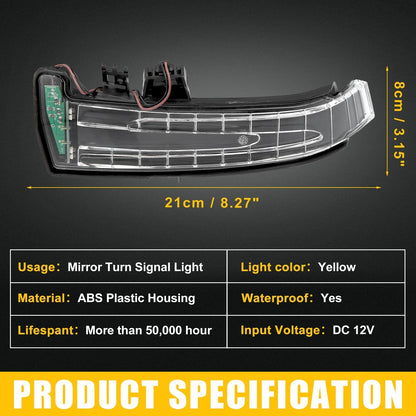 Front Left Side Mirror LED Turn Signal Light for Mercedes W204 (2007-2014)