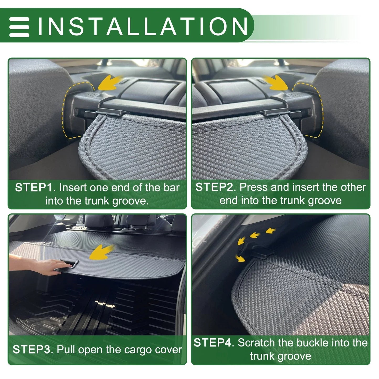 Retractable Cargo Cover for Hyundai IX35 2018-2020 - Gloss Black