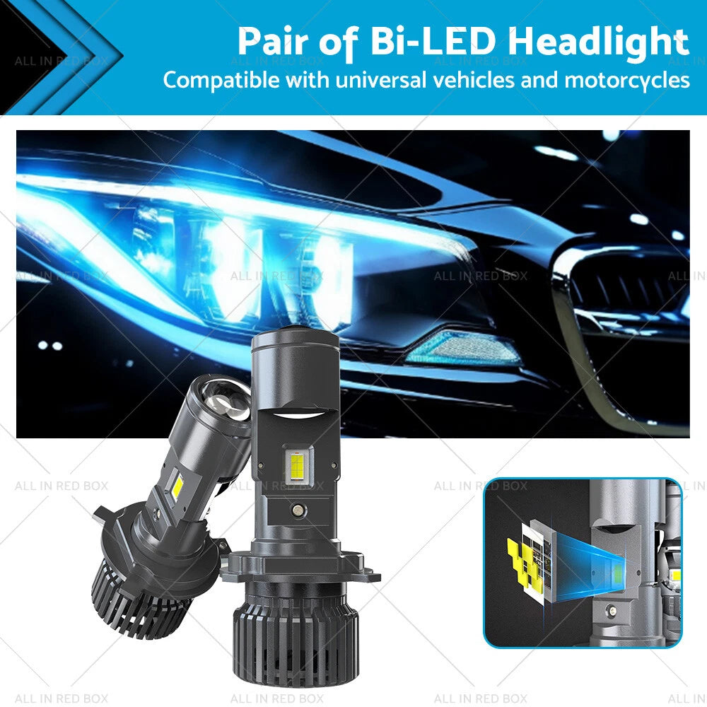 Bi-LED Projector Lens Headlight Bulbs for Mini (RHD) H4 9003 100W