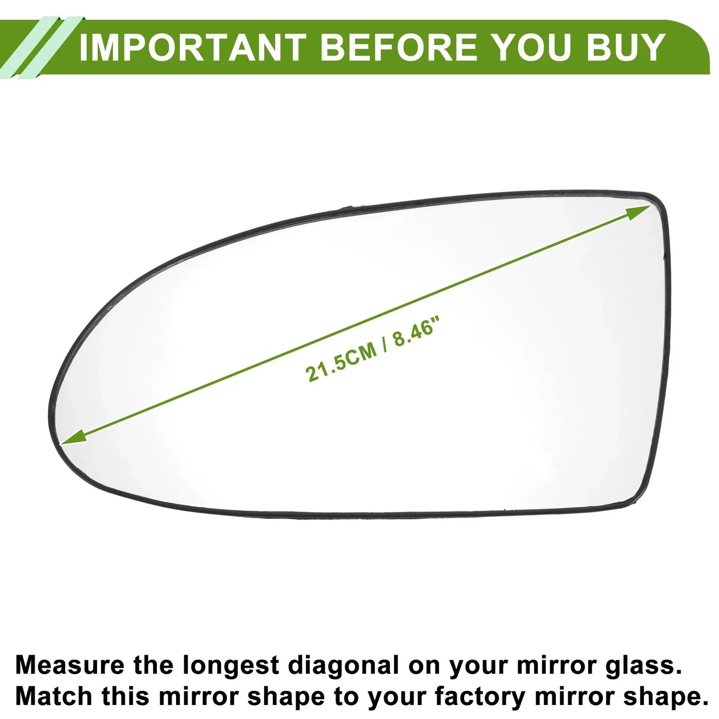 Heated Left Side Mirror Glass for Hyundai Accent (2005-2009)
