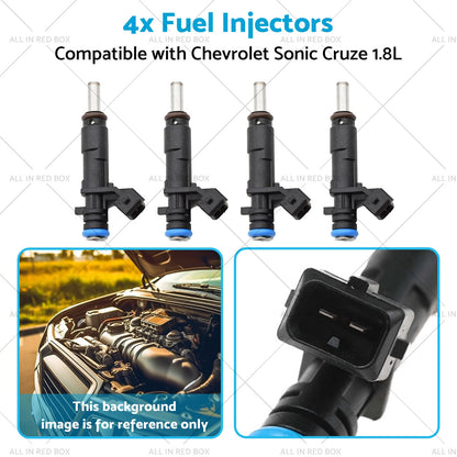 4 x Fuel Injectors for Chevrolet Sonic, Cruze 1.8L (2011-2016)