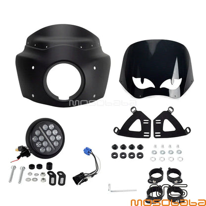 Adjustable Headlight Fairing w/Windshield LED Hi/Low DRL for Harley FXLRS (2020-2023)