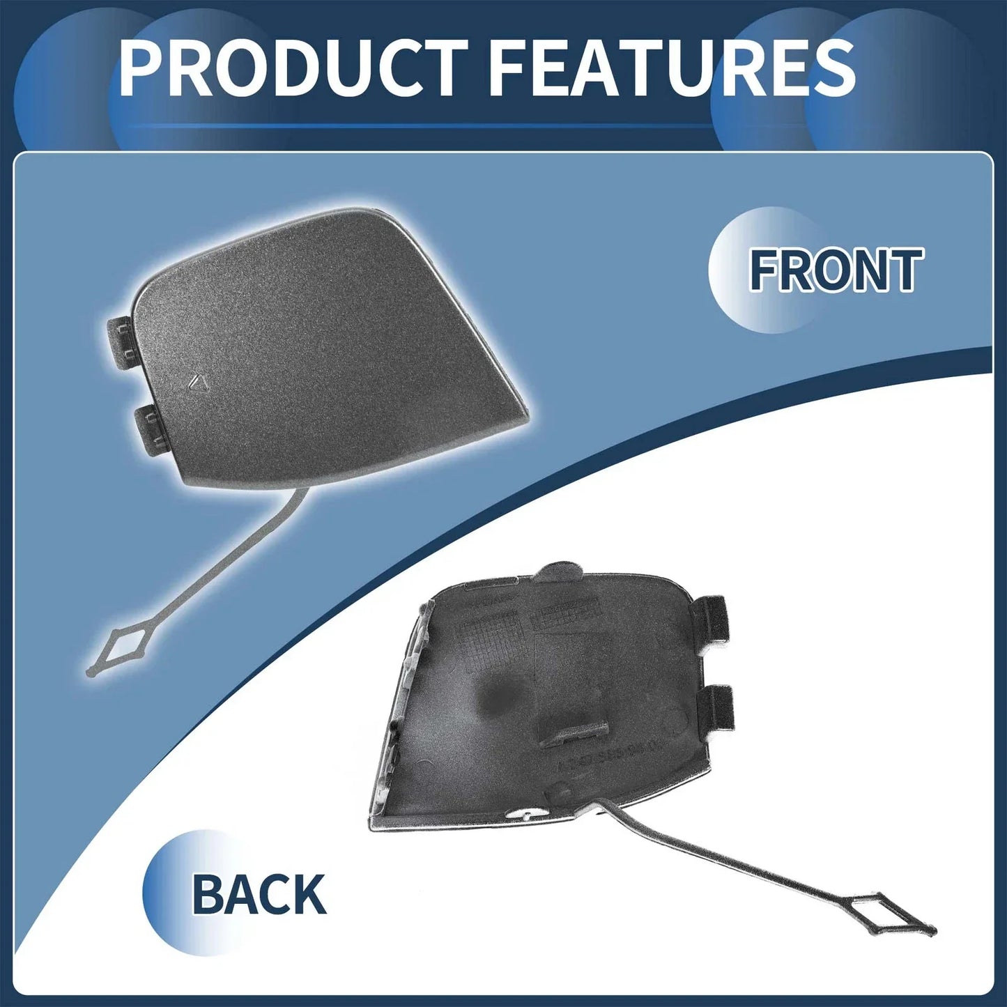 Front Bumper Tow Hook Cover for Mercedes-Benz W247 (2019-2023) Mountain Gray