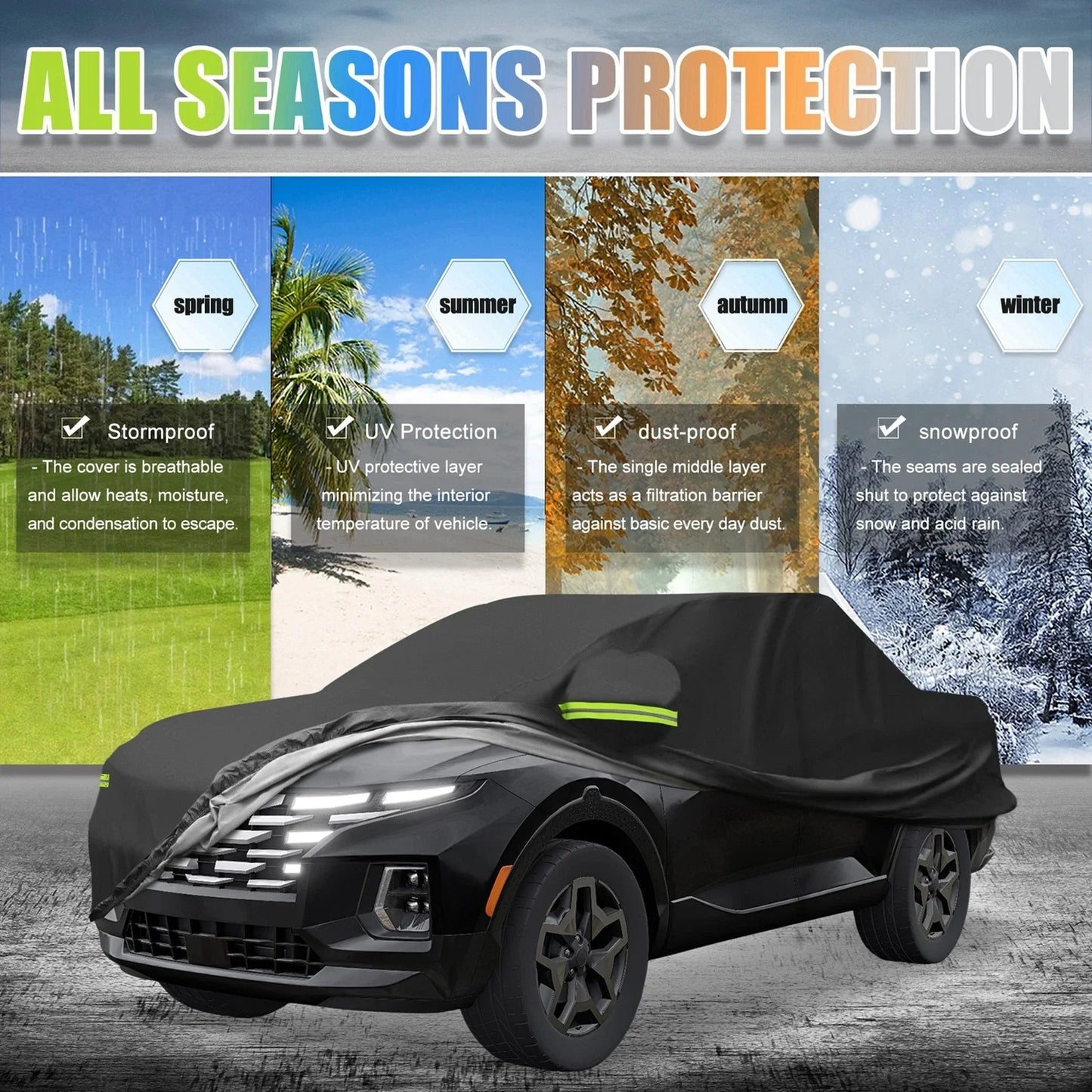 Outdoor Waterproof Truck Car Cover for Hyundai Santa Cruz (2021-2023)