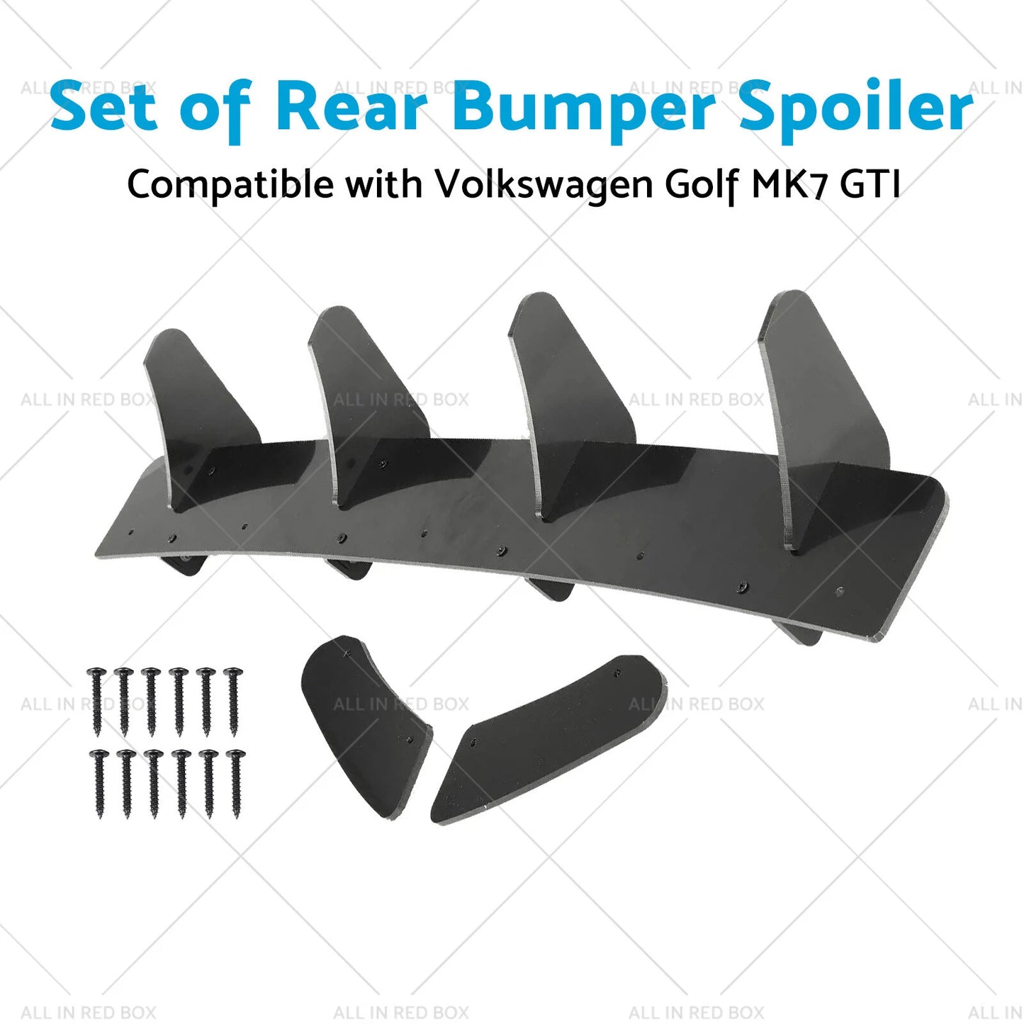 4 Fins Rear Bumper Diffuser Lip Spoiler for VW Golf MK7 GTI (2013-2019)