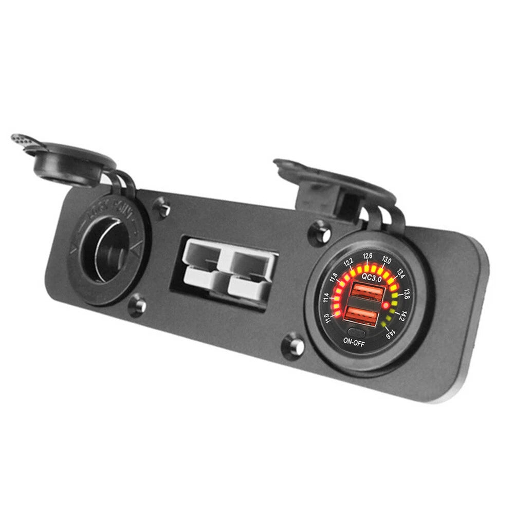 50 Amp Anderson Plug USB 3.0 Cigarette Socket Flush Mount Plate for REDARC