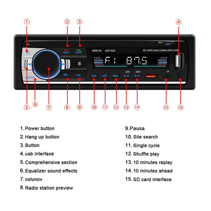 Bluetooth Music Radio 1DIN Car Stereo MP3 Player for Nissan Navara (2006-2015)