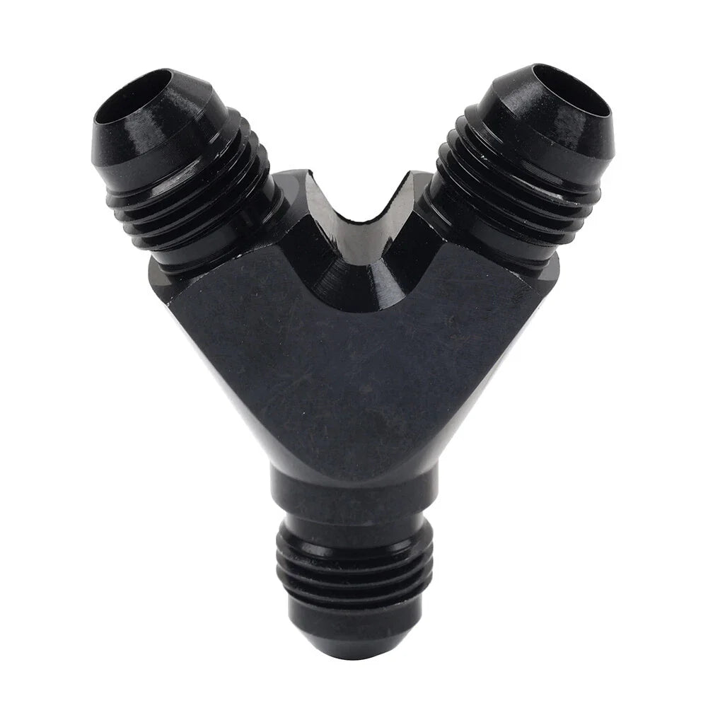 6AN AN6 Black Fuel Block Flare Union Fitting Adapter for Car
