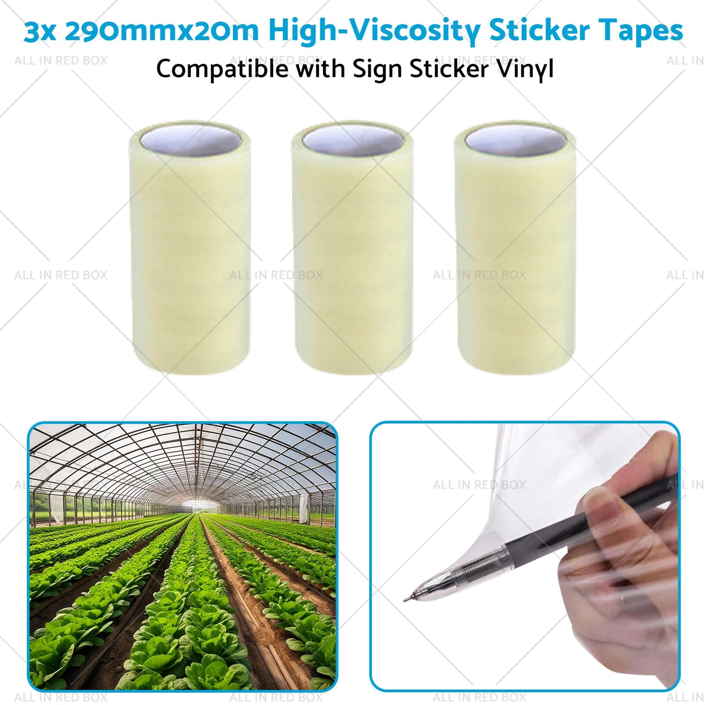 3 x 290mm x 20m High-Viscosity Sticker Tapes for Sign Vinyl
