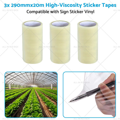 3 x 290mm x 20m High-Viscosity Sticker Tapes for Sign Vinyl