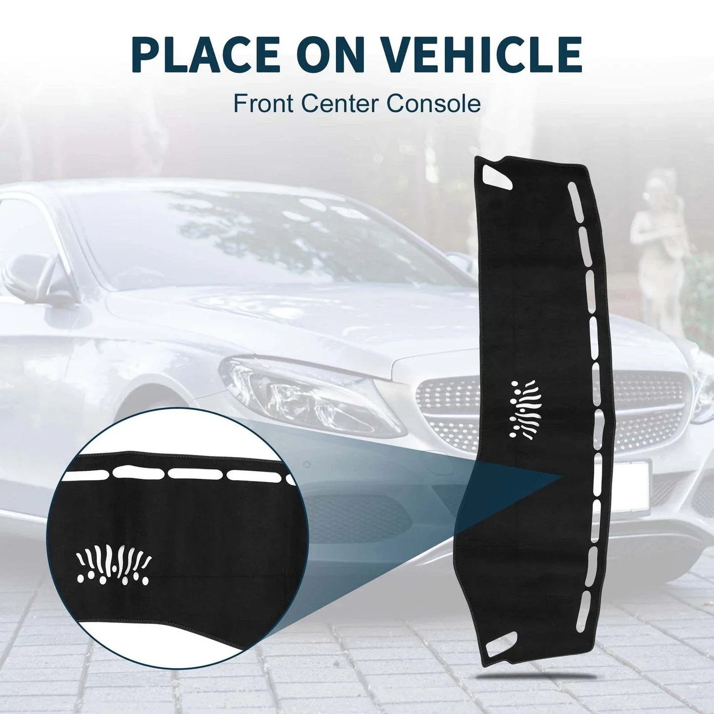 Dashboard Cover Mat for Mercedes Benz GLC 2016-2022 Sun Protector Black