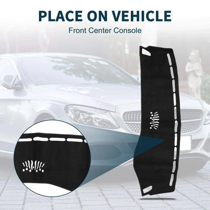 Dashboard Cover Mat for Mercedes Benz GLC 2016-2022 Sun Protector Black