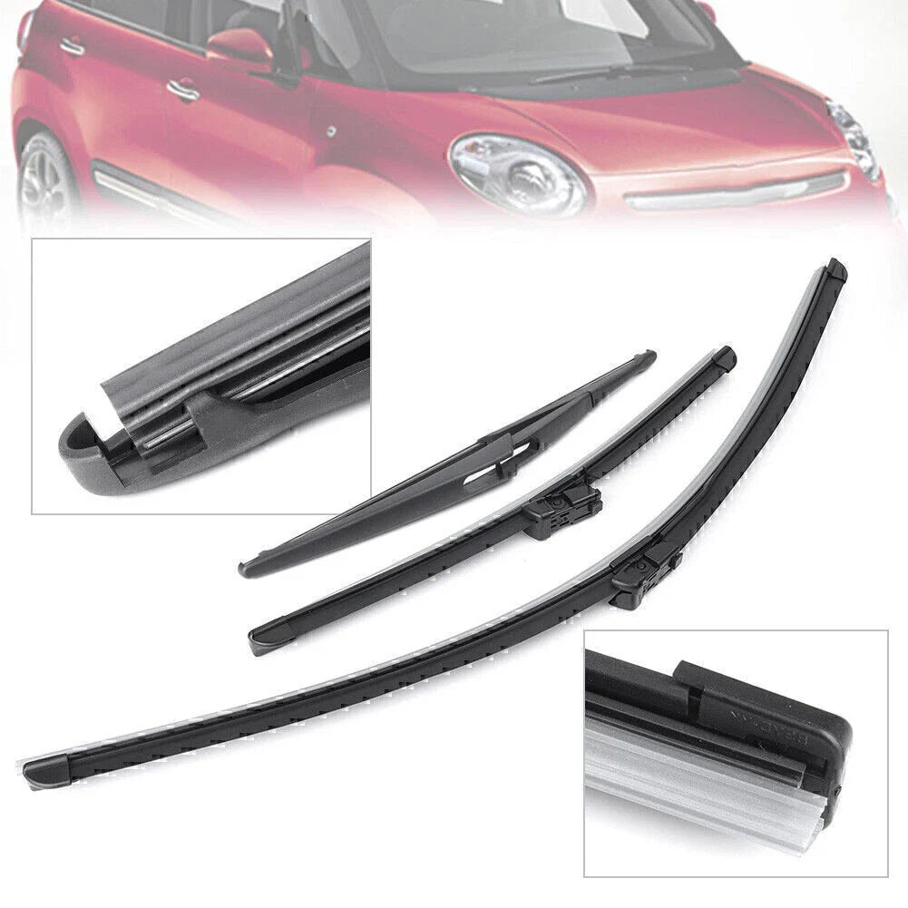 3 x 26" 15" 12" Wiper Blades for Fiat 500L (2012 - Present)