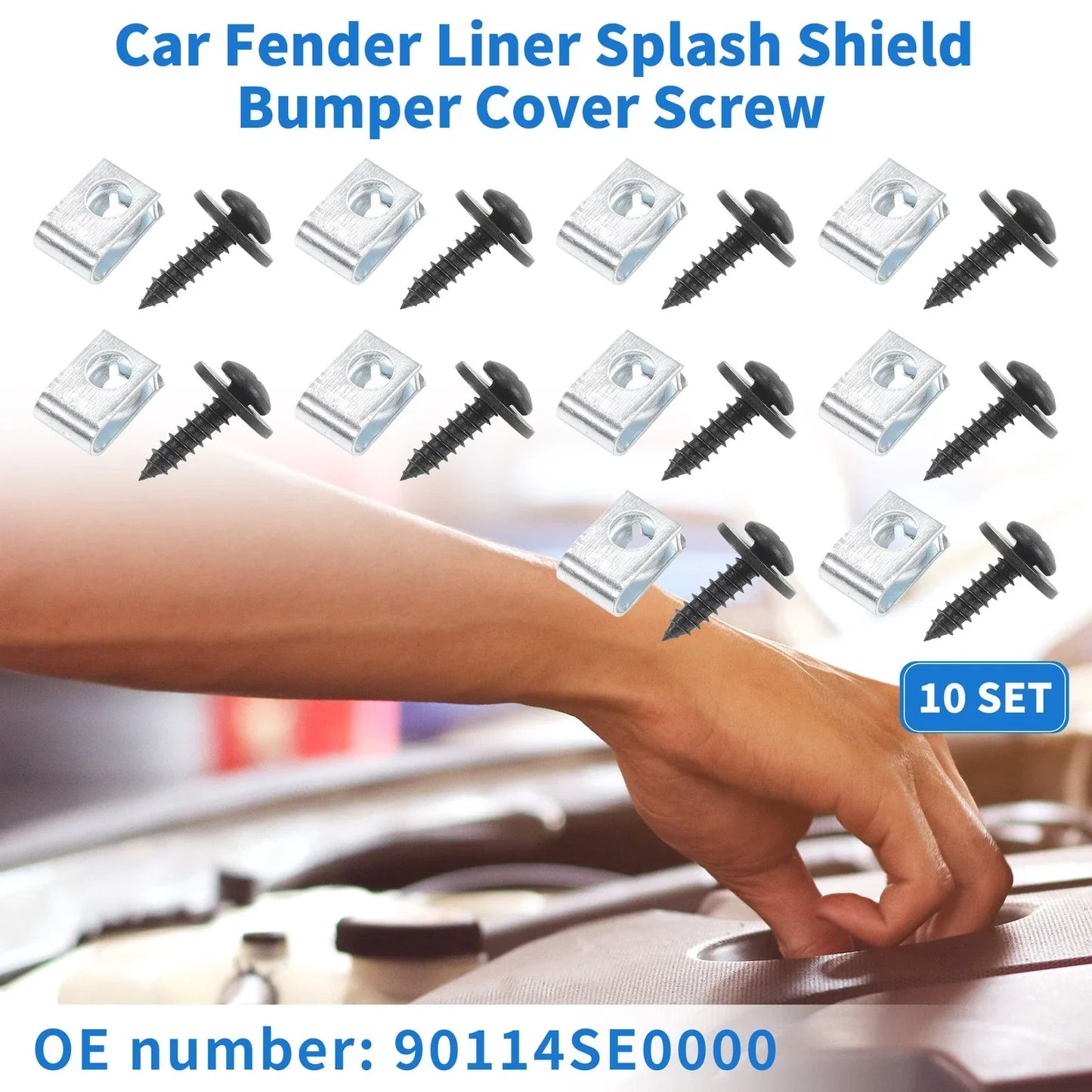 10 x Car Fender Liner Splash Shield Bumper Covers for Honda Accord (2006-2007)