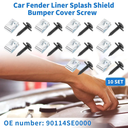 10 x Car Fender Liner Splash Shield Bumper Covers for Honda Accord (2006-2007)