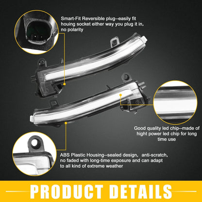 Mirror Turn Signal Light for BMW Plastic Black Transparent 1 Pair