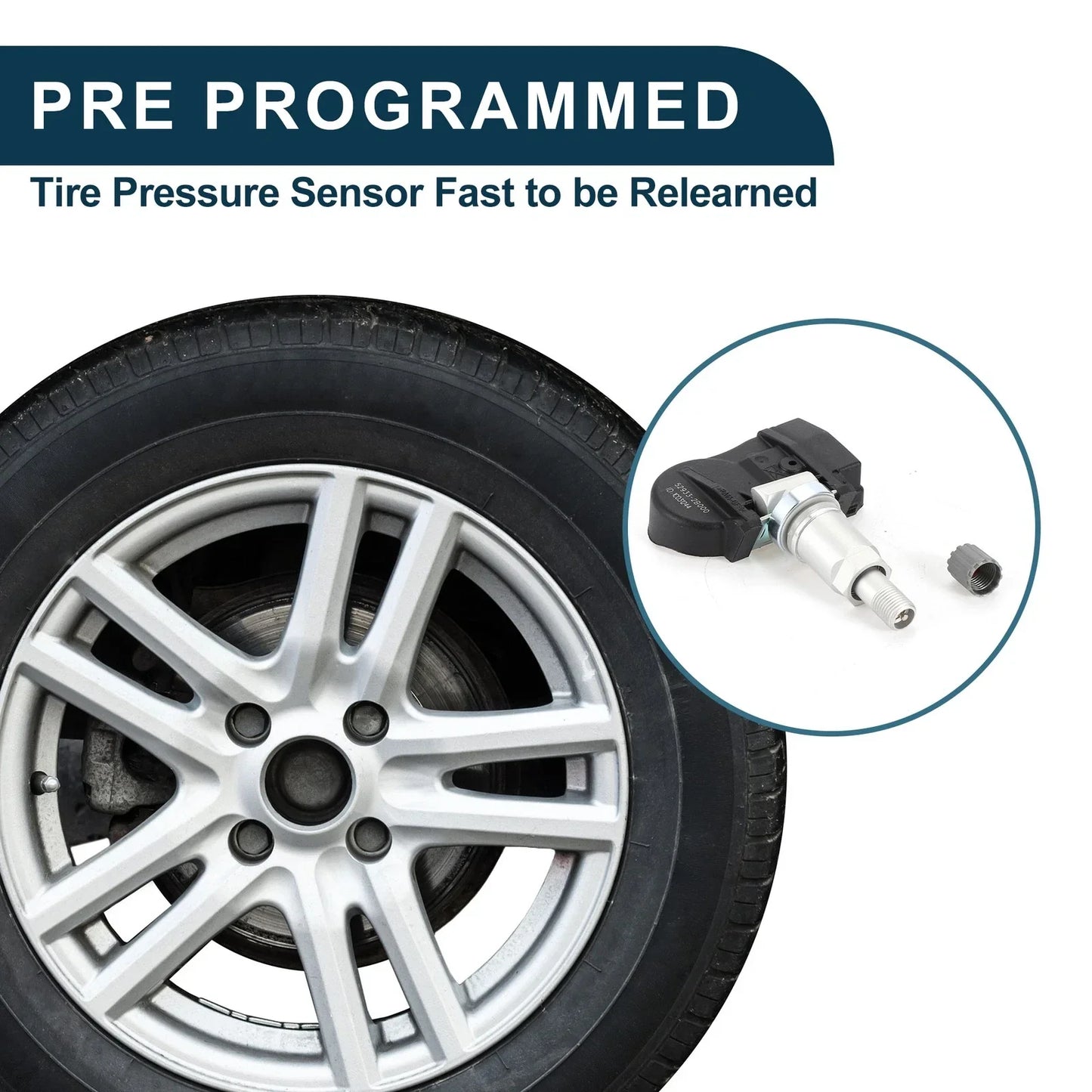 Tire Pressure Sensor 433MHz for Hyundai Santa Fe (2006-2012) 1 x Sensor
