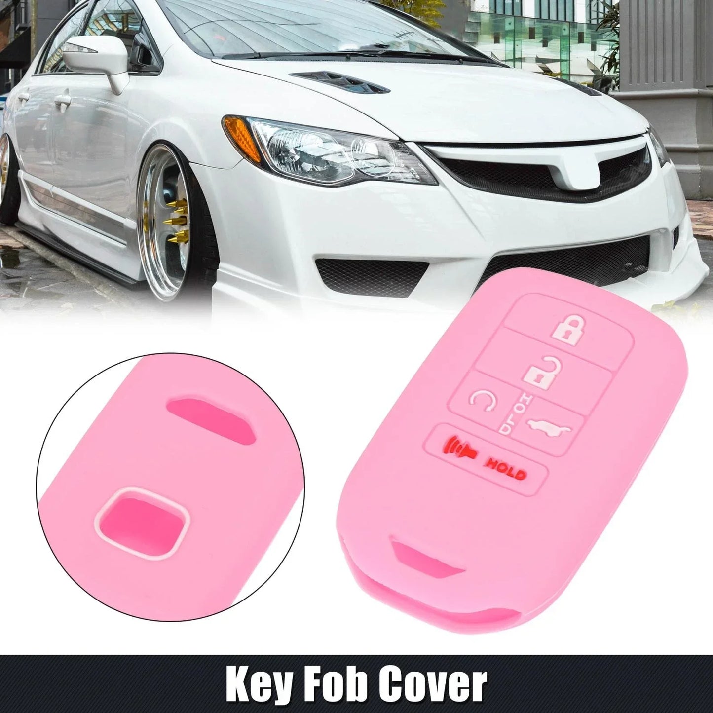 5 x Button Key Fob Cover Case Pink for Honda Accord Civic CR-V (2016-2023)