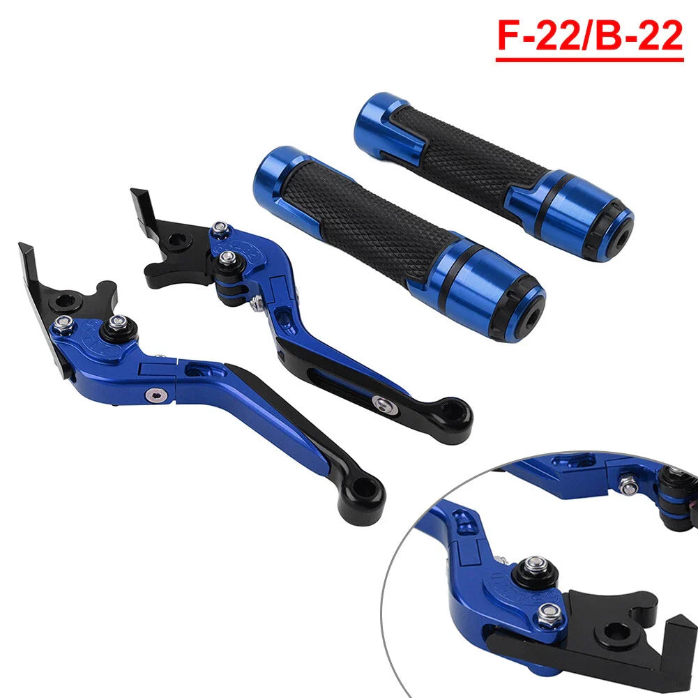 Blue Extendable Brake Clutch Lever Grip Set for BMW S1000R S1000RR (2010-2023)
