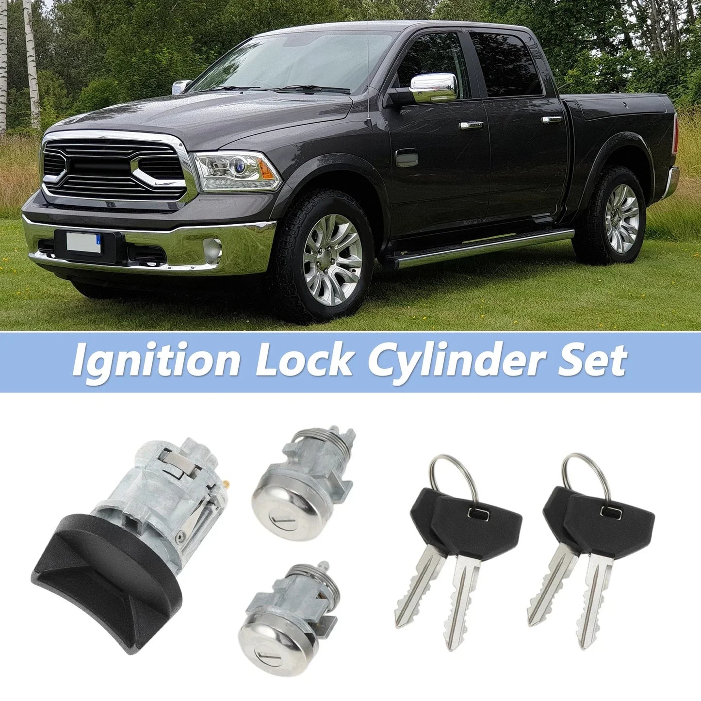 Ignition Lock Cylinder & Door Lock for Dodge Ram 1500 250 (2002-2008)