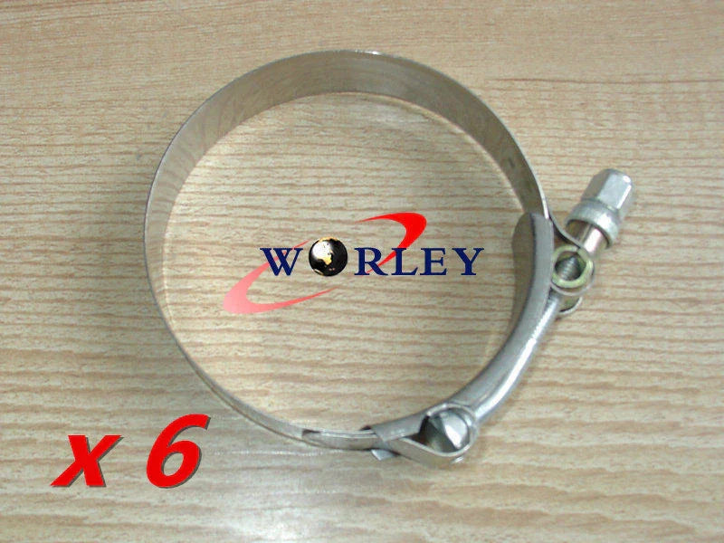 10 x 4" Stainless Steel T-Bolt Silicone Hose Clamps