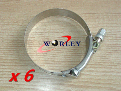 10 x 4" Stainless Steel T-Bolt Silicone Hose Clamps